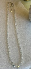 Vintage AB Aurora Borealis Faceted Glass Bead Necklace 34″