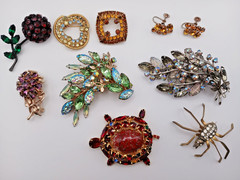 Vintage Rhinestone LOT Juliana Alice Caviness Warner Barclay 15 pcs