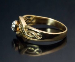 Antique Russian – Polish 0.60 Ct Lab Created Diamond 14K Gold Finish Ring