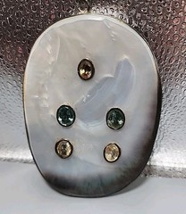 Vintage Silver Modern Style Oval Gemstone Pandant