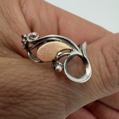 Vintage Ring Gilt Sterling Silver 925 Jewelry Stamped Beautiful Women’s Size 7US