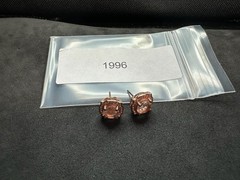 3.46g Vintage Sterling Silver 925 Rose Gold Pink Sparkling Stud Earrings M