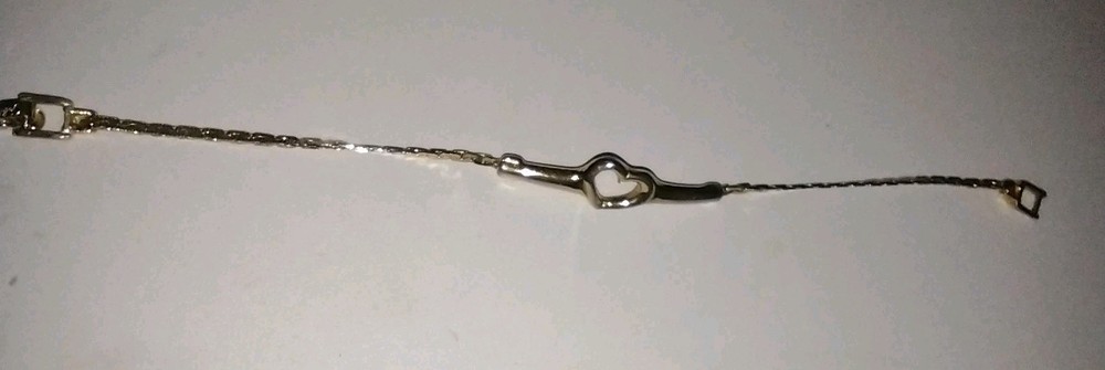 Vintage Goldette Gold Tone Heart Bracelet 6.75” See Description