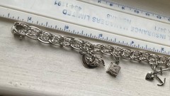 Vintage DYNASTY USA SILVER CHARM BRACELET 7 1/4” Wearable Wedding Engagement