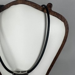Vintage Retired Lia Sophia Anew Silver Tone Slide Pendant 19″ Necklace Black
