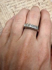 Vintage Art Deco 1.03 CTW Carré Cut Diamond Ring Platinum PT900