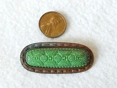Antique Vintage Faux Jade Brooch Pin