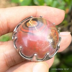 vintage ring agate fire blood stone rare antique gemstone indonesia dukun big