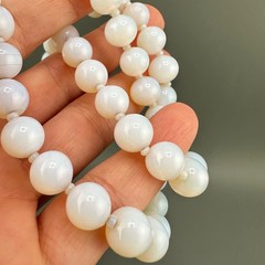 Vintage Opalite Necklace Earrings Set Silver Tone Scalloped Filigree Box Clasp