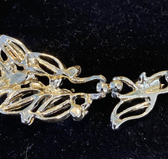 Vintage AB Rhinestones Articulated Leaf Gold Tone Choker 15 1/2 Inches EUC