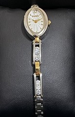 Vintage Elgin Thin Bracelet With 12 Stones Luxury Women’s Watch.