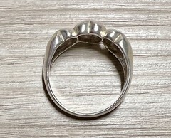 Vintage Handmade Sterling Silver Triple Heart Band Ring, Size 5.75, 3.2g