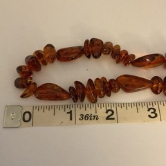 VTG Polished Baltic Amber Alternating Irregular Cognac Beads 22”Necklace 38g