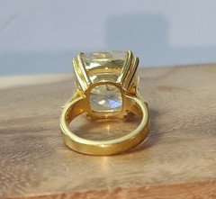 14k Yellow Gold Engagement ring 21.18ct. Natural Cushion Light Yellow Diamond