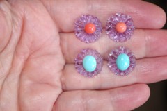Vintage Genuine Amethyst Flower Jackets For Earrings Use With Any Studs