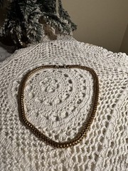 Coro Vintage Gold Tone Rolled Mesh 15 Inch Chain Retro Glamorous Look