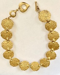 YSL Yves Saint Laurent FAUX BAROQUE PEARL MEDALLION LINKS VTG NECKLACE ~ AS IS