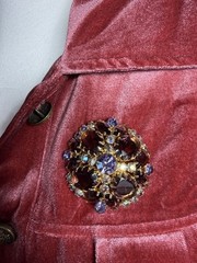 Juliana D&E Book Piece Brooch Pin Shades Of Purple AB Rhinestone 2″ Ref #550 VTG