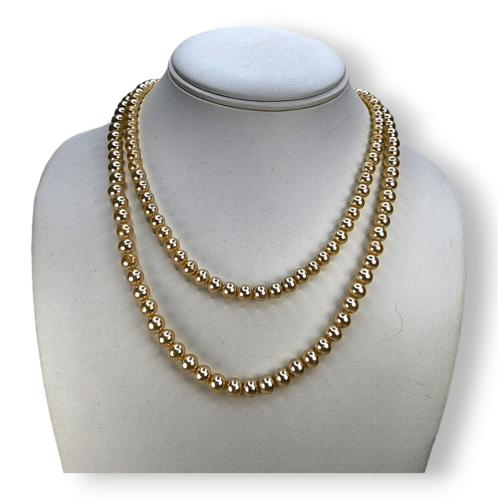 Vintage Sarah Coventry Faux Pearl Two Strand Necklace Reversible Clasp