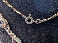 Vintage Sterling Silver Floral Cluster Gemstone Tear Drop Necklace 925