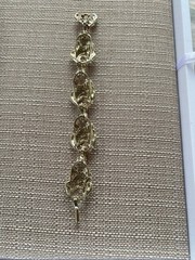 RARE: Vintage Ladybug White Enamel Gold Tone 1960 JOLLE Fashion Bracelet