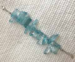 druzy quartz blue chunky bracelet 8.5 in