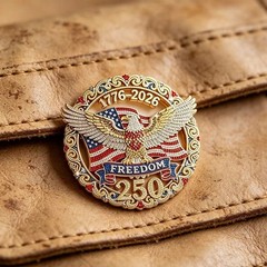 1776-2026 USA 250th Anniversary Brooch Freedom Eagle American Flag Rhinestone Pi