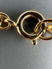 Vintage Charm Bracelet Gold Tone Curb Link Good Luck Clover Mandolin Germany