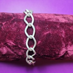 Vintage German UNMARKED Sterling Silver Large Chain-Link Bracelet 7″, 16.5G