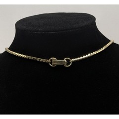 Vintage LUSTERN Louis Stern Art Deco Gold Tone Filigree Choker Necklace 15in