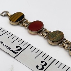 VTG 1950s Symmetalic 1/20 14k Gold on 925 Silver 7.5″ Multi-Gemstone Bracelet