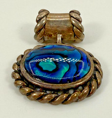 VTG Sterling Silver 925 Tested Marked Abalone Pendant 9.6 Grams Estate Find