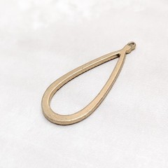 Vintage Pendant Gold Tone with Clear Gems Elongated Shape – No Chain Included