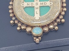 VSA Virgins Saints and Angels Pendant Gold Vintage Antique Even Sided Cross