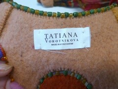 Tatiana Vorotnikova Kygyz Felt Silk Embroidered Ethnic Necklace Artisan Vintage