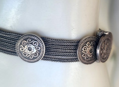 Circa 1800 Victorian Trombone Clasp Silver 7″ Antique Multi Chain Bracelet