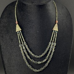 Afghani Jade Stunning Mutlistrand Handmade Necklac Wth Unique & Earthy Aesthetic