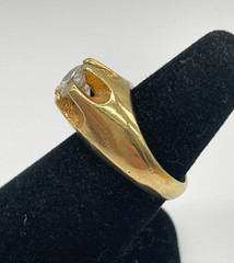 VTG Victorian Style Solitaire Chunky Gold tone Men’s Ring Size 8 statement