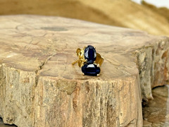 Sterling w/Gold Rhodium Plating 5.7mm Oval Sapphire .65ct Stud Earrings–2691.25