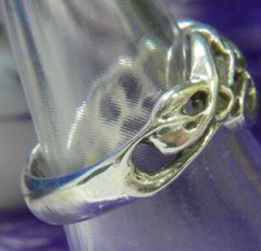 Open Scroll work vine estate 0.925 Sterling Silver band Ring size 7.75