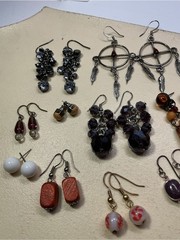 Dangle Post Pierced Earring Lot 12 Pair Mixed Vintage & Modern