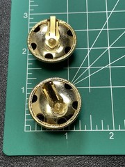 Vintage High End Large 1.2” Textured Gold Tone Domed Clip Earrings