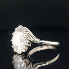 6.02ct 14k White Gold Vintage Engagement Ring Lab Grown Simulate Diamond