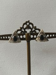Vintage Silver and Black Onyx Earrings Art Deco …