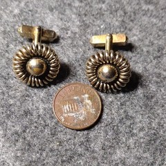 Vintage Swank Round Bullet Back Cufflinks for Men