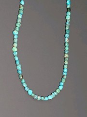 Vintage Turquoise Beaded Necklace 16.5″ 925 Sterling Silver Clasp