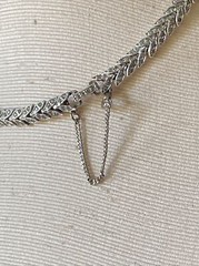 Vintage Pavé Crystal Rhinestone Statement Necklace Feather Drop