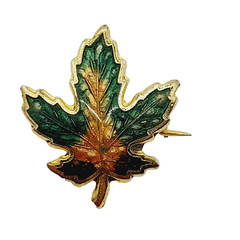 Maple Leaf Tiny Colorful Enamel Metal Vtg Scatter Lapel Necktie or Brooch Pin