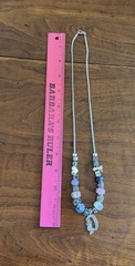 STERLING SILVER SLIDE CHARM IBB BJC Necklace WHEAT Mom Heart Dog 24’