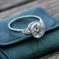 Art Deco 3Ct Round Cut Lab Created Diamond Women’s Engagement 925 Silver Ring